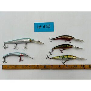Lot of 5 Mixed Brands Gary Roach Rapala Tail Dancer, Rebel Spoonbill Minnow, BG9